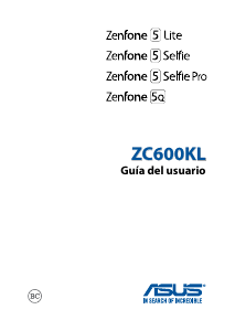 Manual de uso Asus ZC600KL Zenfone 5 Selfie Pro Teléfono móvil