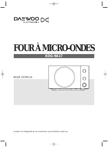 Mode d’emploi Daewoo KOG-9A17 Micro-onde