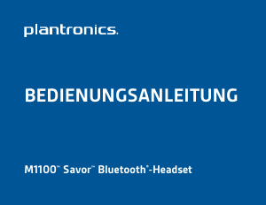 Bedienungsanleitung Plantronics Savor M1100 Headset