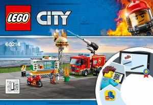 Bruksanvisning Lego set 60214 City Brandkårsutryckning till hamburgerrestaurang