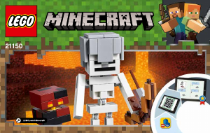 Руководство ЛЕГО set 21150 Minecraft Большие фигурки Minecraft, скелет с кубом магмы
