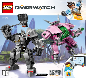 Kullanım kılavuzu Lego set 75973 Overwatch D.Va & Reinhardt