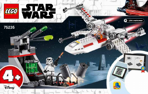 Käyttöohje Lego set 75235 Star Wars X-siipisen tähtihävittäjän lento juoksuhaudoissa