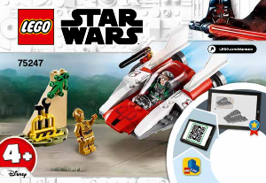 Manual Lego set 75247 Star Wars A-Wing Starfighter rebelde