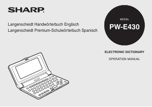 Handleiding Sharp PW-E430 Elektronisch woordenboek