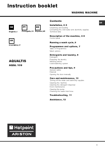 Manual de uso Hotpoint Aqualtis AQGL 109 Lavadora