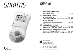 Mode d’emploi Sanitas SEM 40 Electrostimulator