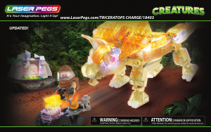 Manual Laser Pegs set 18403 Creatures Triceratops charge