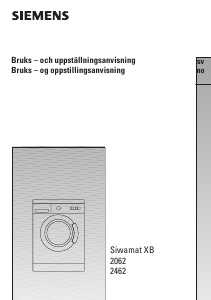 Bruksanvisning Siemens Siwamat XB 2062 Tvättmaskin