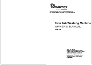 Manual Ramtons RW/116 Washing Machine