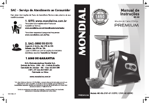 Manual Mondial MC-03 Premium Picadora de carne