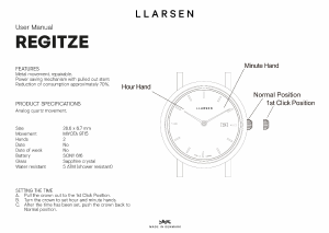 Handleiding Lars Larsen 124RMR3 REGITZE Horloge