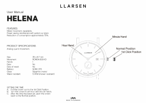 Manual Lars Larsen 137GDG3 HELENA Watch