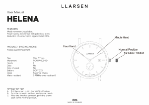 Handleiding Lars Larsen 137GWG3 HELENA Horloge