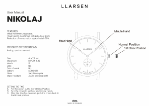 Handleiding Lars Larsen 143SBG3 NIKOLAJ Horloge