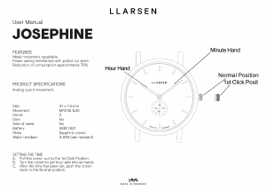 Manual Lars Larsen 144GFG3 JOSEPHINE Watch