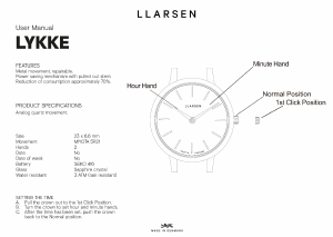 Handleiding Lars Larsen 145GBG3 LYKKE Horloge