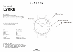 Handleiding Lars Larsen 145RWR3 LYKKE Horloge