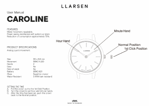 Handleiding Lars Larsen 146RWR3 CAROLINE Horloge