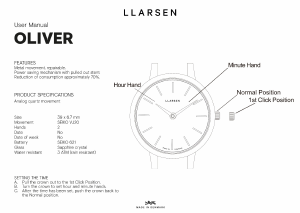 Handleiding Lars Larsen 147GFG3 OLIVER Horloge