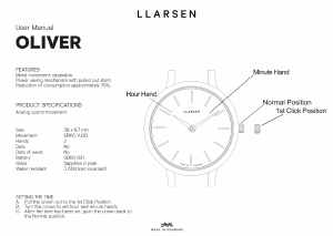 Handleiding Lars Larsen 147GWG3 OLIVER Horloge