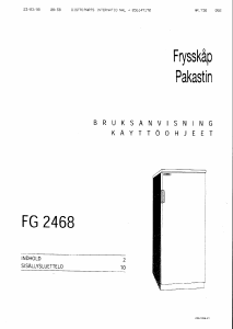 Bruksanvisning ElektroHelios FG2468 Frys