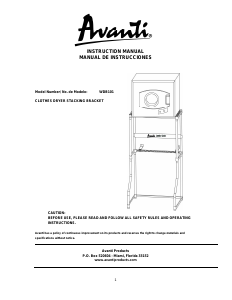 Manual Avanti WDB101 Stacking Kit