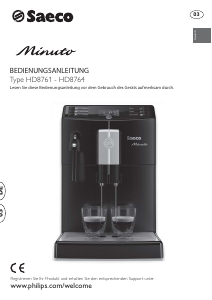 Bedienungsanleitung Philips Saeco HD8761 Minuto Kaffeemaschine