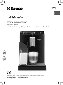 Bedienungsanleitung Philips Saeco HD8763 Minuto Kaffeemaschine