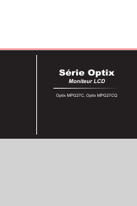 Mode d’emploi MSI Optix MPG27C Moniteur LCD