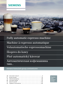 Handleiding Siemens TI955209RW Espresso-apparaat