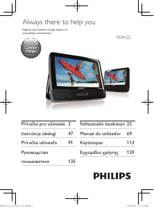 Manuál Philips PD9122 Přehrávač DVD