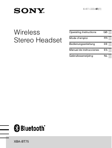 Manual Sony XBA-BT75 Headphone