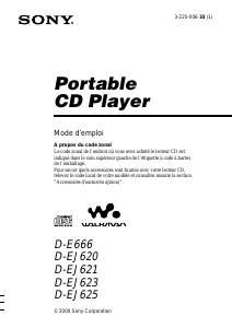 Mode d’emploi Sony D-EJ620 Lecteur CD portable
