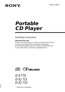 Manual Sony D-EJ715 Discman