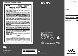 Manual de uso Sony D-NE20 Discman