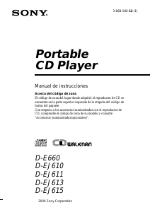 Manual de uso Sony D-E660 Discman