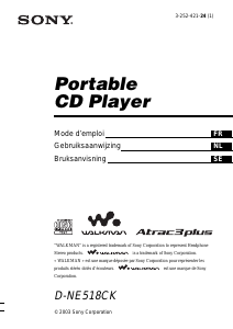 Bruksanvisning Sony D-NE518CK Discman