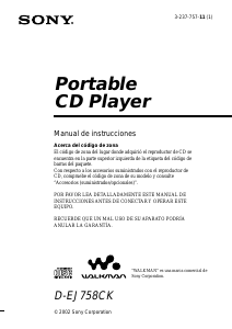 Manual de uso Sony D-EJ758CK Discman