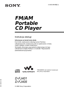 Instrukcja Sony D-FJ401 Przenośny odtwarzacz CD