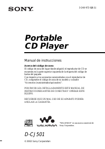 Manual de uso Sony D-CJ501 Discman