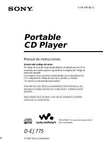 Manual de uso Sony D-EJ775 Discman