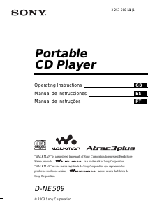 Manual de uso Sony D-NE509 Discman