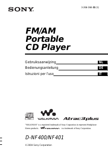 Manuale Sony D-NF401 Discman