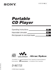 Használati útmutató Sony D-NE715 Hordozható CD-lejátszó