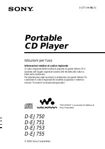 Manuale Sony D-EJ753 Discman