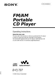 Manual Sony D-FJ737 Discman