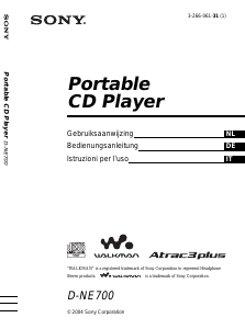 Manuale Sony D-NE700 Discman