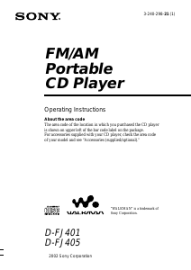 Manual Sony D-FJ405 Discman