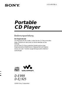 Bedienungsanleitung Sony D-EJ925 Discman
